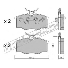 553.0 fri.tech. Комплект тормозных колодок, дисковый тормоз