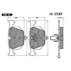 181549 ICER Комплект тормозных колодок, дисковый тормоз