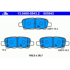 13.0460-5843.2 ATE Комплект тормозных колодок, дисковый тормоз