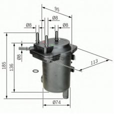 0 450 907 008 BOSCH Топливный фильтр