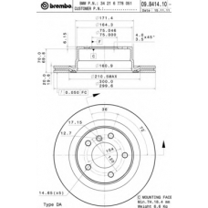 09.B414.11 BREMBO Тормозной диск