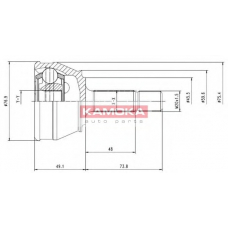 6178 KAMOKA Шарнирный комплект, приводной вал