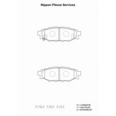 S361U07 NPS Комплект тормозных колодок, дисковый тормоз