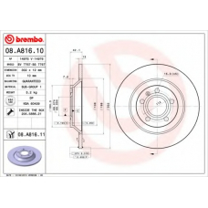 08.A816.10 BREMBO Тормозной диск