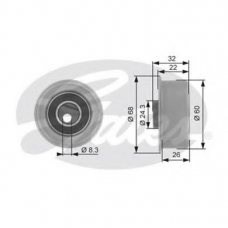 T41058 GATES Натяжной ролик, ремень грм
