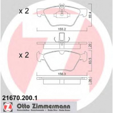 21670.200.1 ZIMMERMANN Комплект тормозных колодок, дисковый тормоз