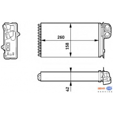 8FH 351 313-421 HELLA Теплообменник, отопление салона