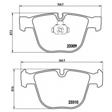 P 05 001 BREMBO Комплект тормозных колодок, дисковый тормоз