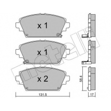 22-0464-1 METELLI Комплект тормозных колодок, дисковый тормоз