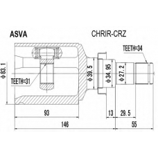 CHRIR-CRZ ASVA Шарнирный комплект, приводной вал