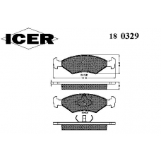 180329 ICER Комплект тормозных колодок, дисковый тормоз