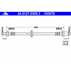 24.5127-0305.3 ATE Тормозной шланг