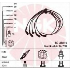 7201 NGK Комплект проводов зажигания