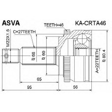 KA-CRTA46 ASVA Шарнирный комплект, приводной вал