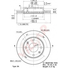 628.2091 VILLAR Тормозной диск