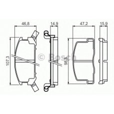 0 986 494 412 BOSCH Комплект тормозных колодок, дисковый тормоз