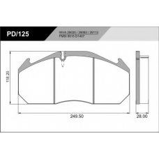 PD/125_HD PRO FRAS-LE Комплект тормозных колодок, дисковый тормоз