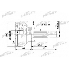 PCV1006 PATRON Шарнирный комплект, приводной вал