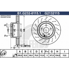 B1.G232-0115.1 GALFER Тормозной диск