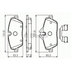 0 986 494 588 BOSCH Комплект тормозных колодок, дисковый тормоз