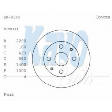 BR-9349 KAVO PARTS Тормозной диск