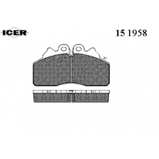 151958 ICER Комплект тормозных колодок, дисковый тормоз