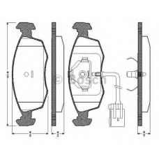 0 986 TB2 540 BOSCH Комплект тормозных колодок, дисковый тормоз