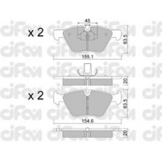 822-557-3 CIFAM Комплект тормозных колодок, дисковый тормоз