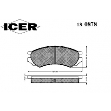 180878 ICER Комплект тормозных колодок, дисковый тормоз