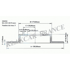 25825z KLAXCAR FRANCE Тормозной диск