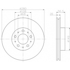 8DD 355 102-541 HELLA Тормозной диск