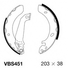 VBS451 MOTAQUIP Комплект тормозных колодок