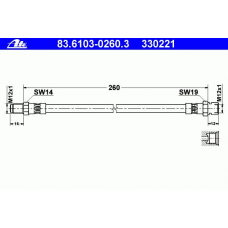 83.6103-0260.3 ATE Тормозной шланг