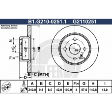 B1.G210-0251.1 GALFER Тормозной диск