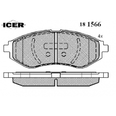 181566 ICER Комплект тормозных колодок, дисковый тормоз