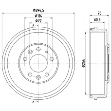 8DT 355 302-481 HELLA Тормозной барабан