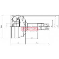 6632 KAMOKA Шарнирный комплект, приводной вал