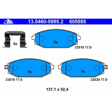 13.0460-5885.2 ATE Комплект тормозных колодок, дисковый тормоз