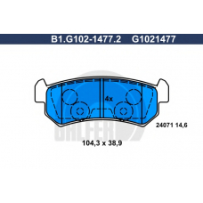 B1.G102-1477.2 GALFER Комплект тормозных колодок, дисковый тормоз