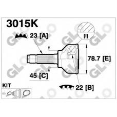 3015K GLO Шарнирный комплект, приводной вал