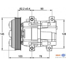 8FK 351 113-171 HELLA Компрессор, кондиционер