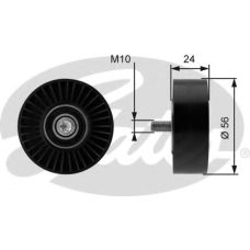 T36364 GATES Паразитный / ведущий ролик, поликлиновой ремень