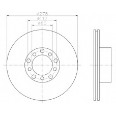 8DD 355 100-401 HELLA Тормозной диск