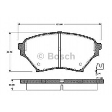 0 986 TB2 412 BOSCH Комплект тормозных колодок, дисковый тормоз