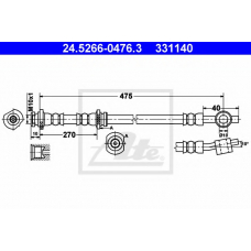 24.5266-0476.3 ATE Тормозной шланг