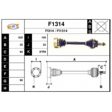 F1314 SNRA Приводной вал