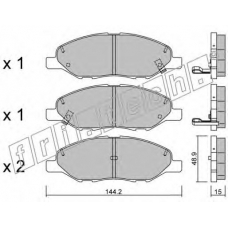 827.0 fri.tech. Комплект тормозных колодок, дисковый тормоз