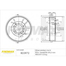 BD-3972 FREMAX Тормозной барабан