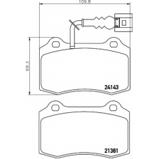 8DB 355 011-741 HELLA Комплект тормозных колодок, дисковый тормоз