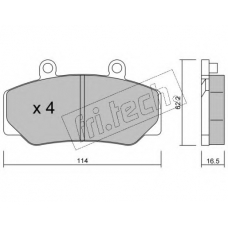 077.0 fri.tech. Комплект тормозных колодок, дисковый тормоз